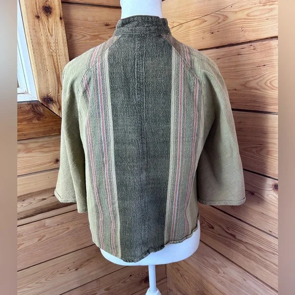 Vintage Boxy Doleman Sleeve Thai Cotton Boho Top Festival Hippie Womens Medium - Picture 10 of 13